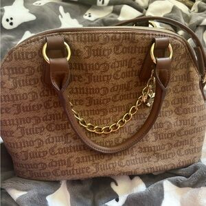 Juicy Couture Brown Satchel with Gold Chain